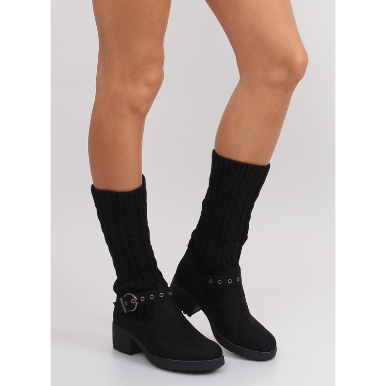 NC109 bottes en maille noire 2