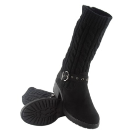 NC109 bottes en maille noire 4