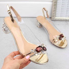 Sandales transparentes avec zircons or clair D&amp;A MR-X1012 d'or 2