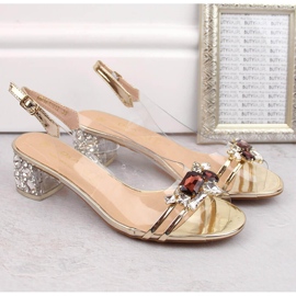 Sandales transparentes avec zircons or clair D&amp;A MR-X1012 d'or 3