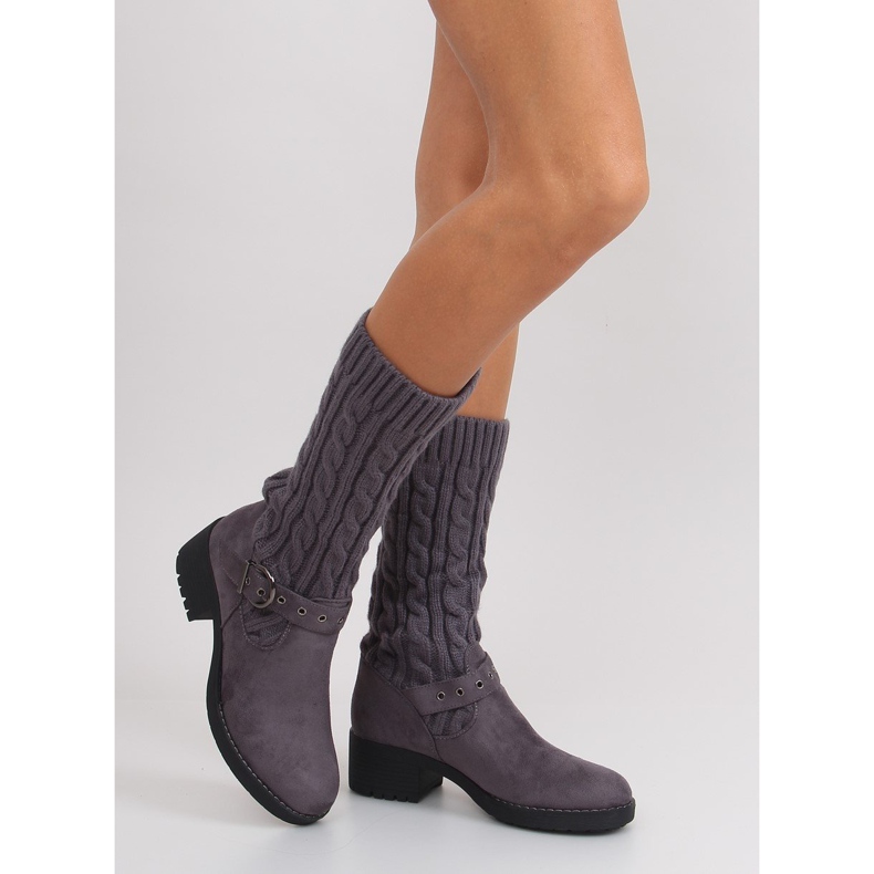 Bottes hautes à tige NC109 grises 2