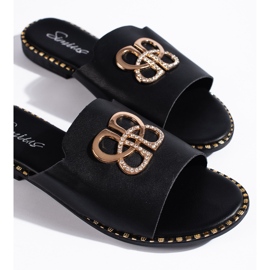 Tongs noires élégantes pour femmes le noir 2