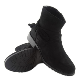 Bottines En Daim Avec Un Nœud B7713 Noir le noir 1