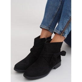 Bottines En Daim Avec Un Nœud B7713 Noir le noir 3