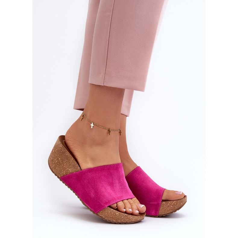 Zazoo 40311 Tongs Femme Avec Coin En Liège Fuchsia rose 2