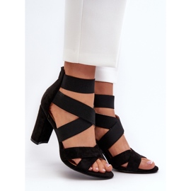 Sandales À Talons Hauts Pour Femmes Avec Lanières Noir Obissa le noir 2