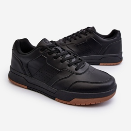 Baskets pour hommes en cuir écologique noir Radikalle 1