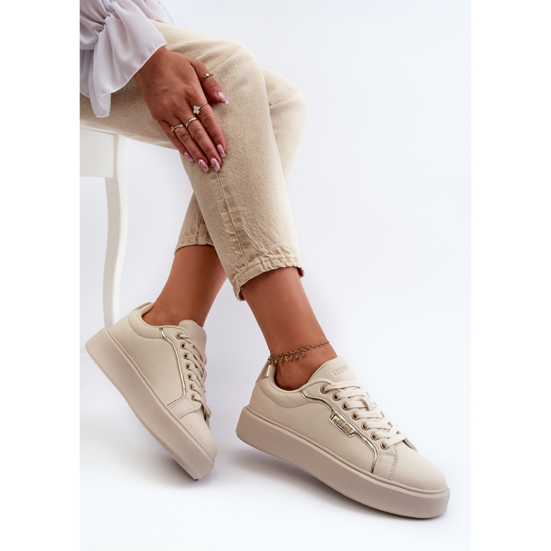 Baskets Big Star pour femmes NN274334 système de mousse à mémoire de forme Beige 1