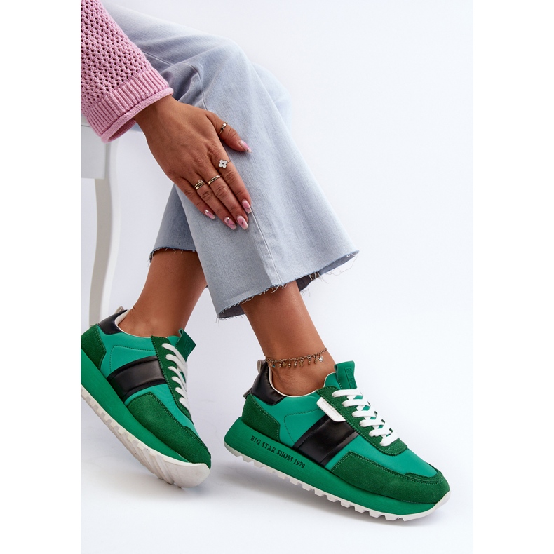 Baskets à plateforme pour femmes Big Star NN274501 système de mousse à mémoire de forme vert 2