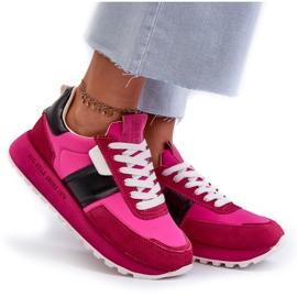 Baskets pour femmes sur la plateforme Big Star NN274500, système de mousse à mémoire de forme Fuchsia rose 12