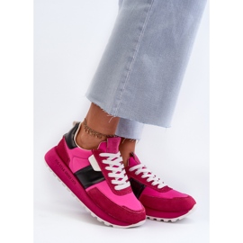 Baskets pour femmes sur la plateforme Big Star NN274500, système de mousse à mémoire de forme Fuchsia rose 8