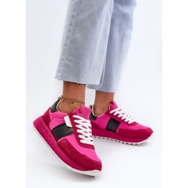 Baskets pour femmes sur la plateforme Big Star NN274500, système de mousse à mémoire de forme Fuchsia rose 9