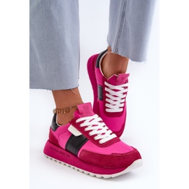 Baskets pour femmes sur la plateforme Big Star NN274500, système de mousse à mémoire de forme Fuchsia rose 10