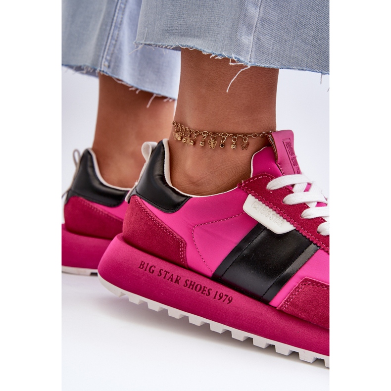 Baskets pour femmes sur la plateforme Big Star NN274500, système de mousse à mémoire de forme Fuchsia rose 1