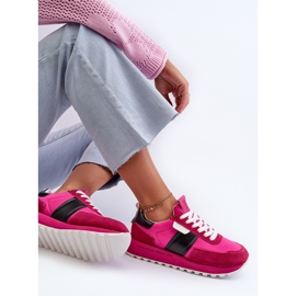 Baskets pour femmes sur la plateforme Big Star NN274500, système de mousse à mémoire de forme Fuchsia rose 5