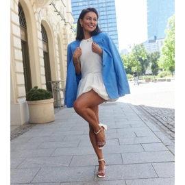 Sandales à talons hauts avec pierres Ghuson colorées blanc 1