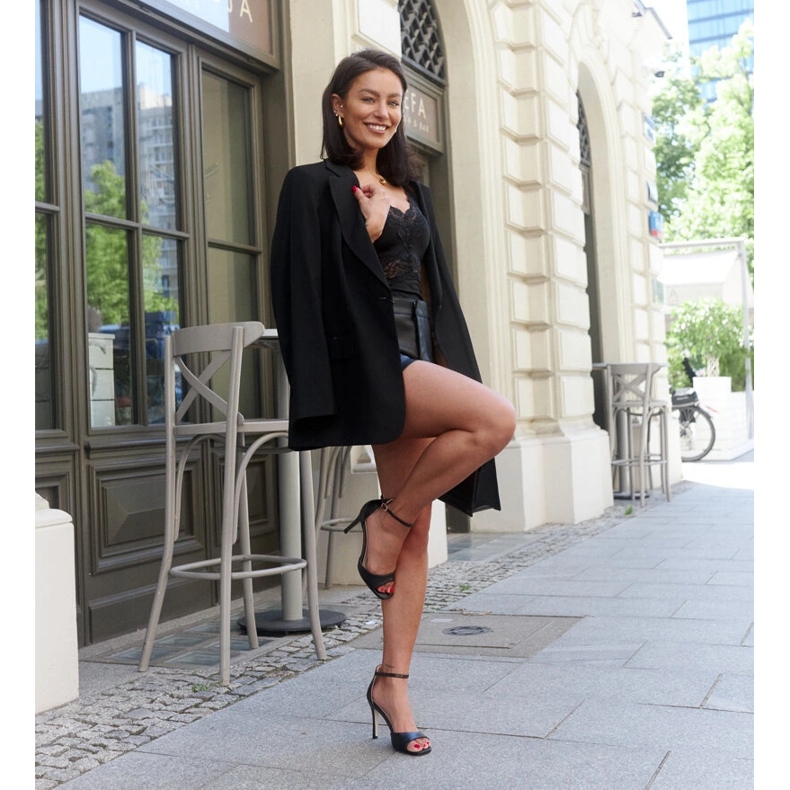 Sandales à talons hauts en cuir écologique Askern noir 1