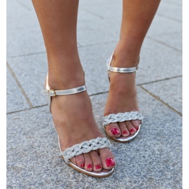 Sandales à talons hauts ornées de zircons Nader argent 1