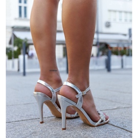Sandales à talons hauts ornées de zircons Nader argent 3