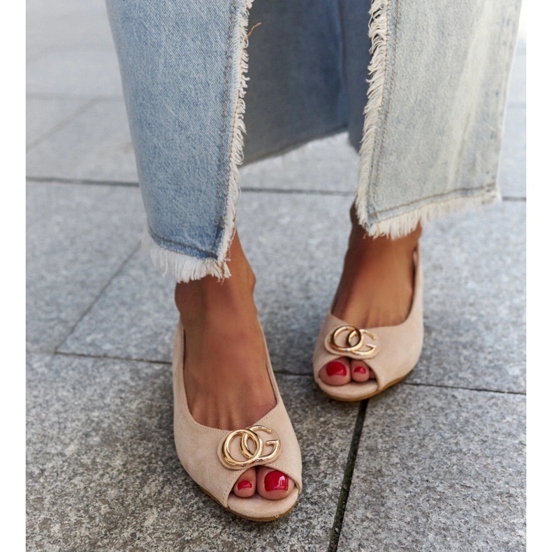 Sandales semelle intérieure en cuir Warda beige 1