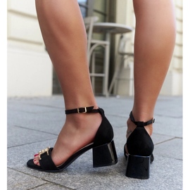 Sandales à talons hauts avec semelle intérieure Ameena en cuir le noir 4
