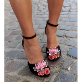 Sandales à talons hauts avec semelle intérieure en cuir Rasheda le noir 2