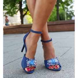 Sandales à talons hauts avec semelle intérieure en cuir Rasheda bleu 2