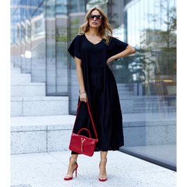 Sandales à talons hauts Janan avec tige transparente rouge 1