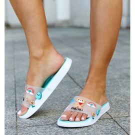 Chaussons menthe avec tige en caoutchouc Diaspa bleu 2