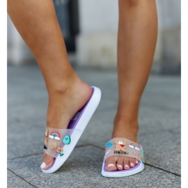 Tongs violettes avec tige en caoutchouc par Diaspa 2