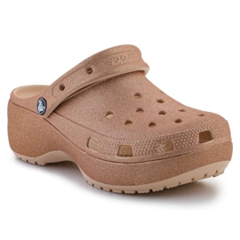 Tongs Crocs Classic Platform Glitter Clog 207241-2DS brun 1