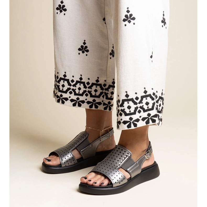 Sandales graphite à tige ajourée Imogne gris 1 Sandales graphite à tige ajourée Imogne gris 1