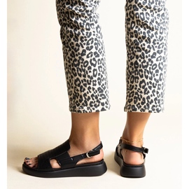 Sandales noires à tige ajourée Imogne 1