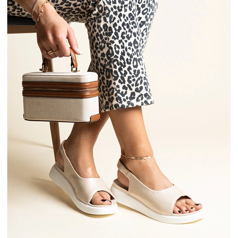 Sandales à enfiler dorées avec brillance Taylak d'or 1