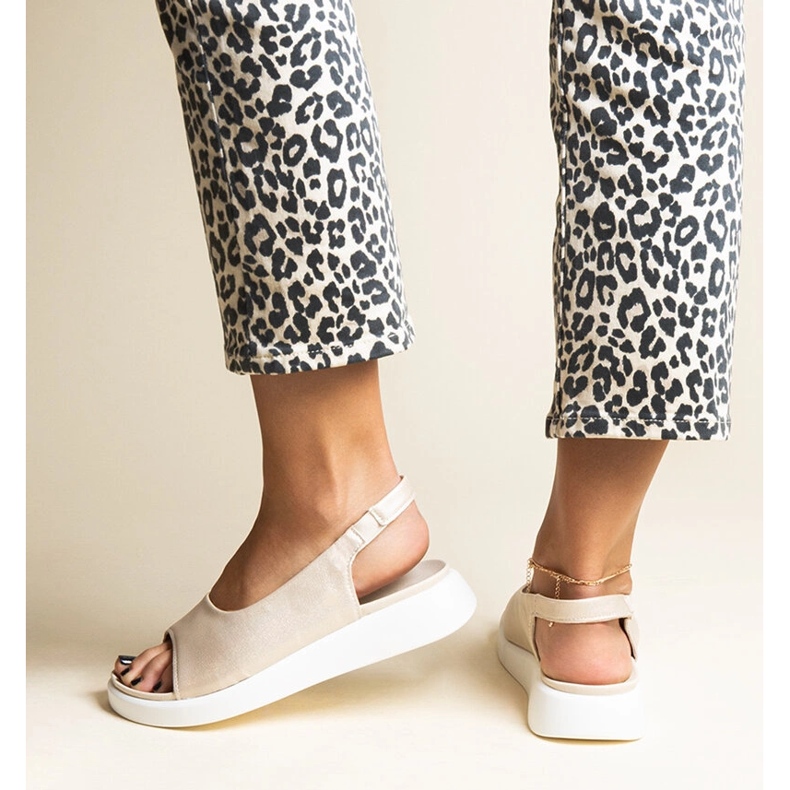 Sandales à enfiler dorées avec brillance Taylak d'or 2