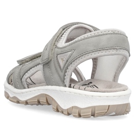 Sandales de sport confortables pour femmes avec velcro, gris Rieker 68866-40 1