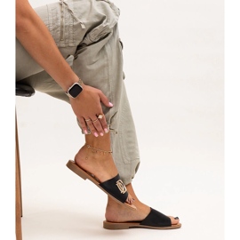 Tongs noires avec boucle Almeita 1