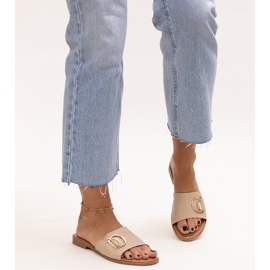 Claquettes à boucle beiges par Almeita 2