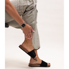 Tongs classiques avec semelle en liège Matilte noir 1