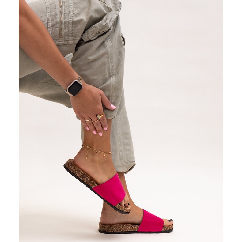 Tongs classiques avec semelle en liège Matilte rose 1