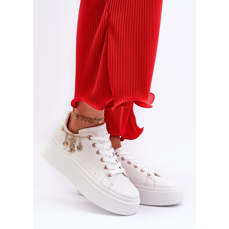 Baskets à plateforme et pendentifs pour femme, blanc Tivissa 2
