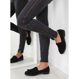 Mocassins noirs pour femmes avec un nœud noir le noir 4