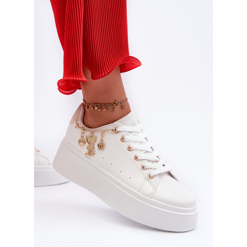 Baskets à plateforme et pendentifs pour femme, blanc Tivissa 1