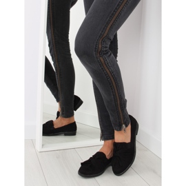 Mocassins noirs pour femmes avec un nœud noir 2