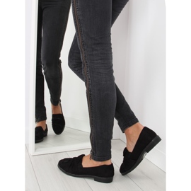 Mocassins noirs pour femmes avec un nœud noir le noir 1