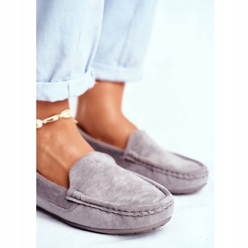 Evento Mocassins Femme En Daim Gris 4
