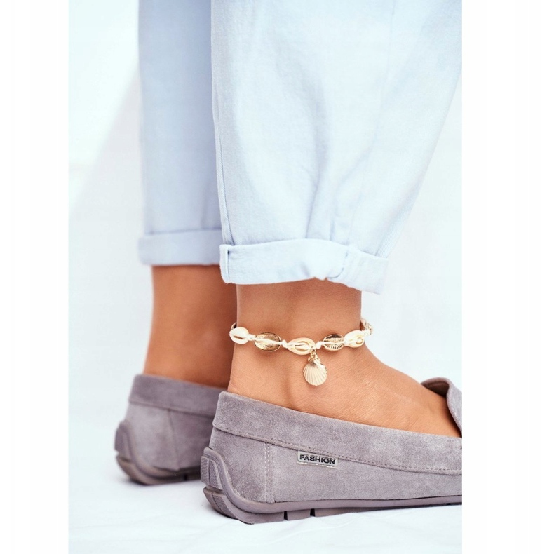 Evento Mocassins Femme En Daim Gris 3