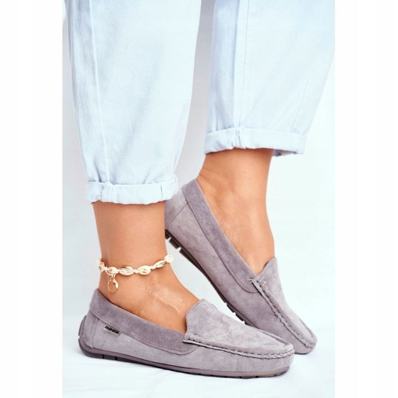 Evento Mocassins Femme En Daim Gris 2