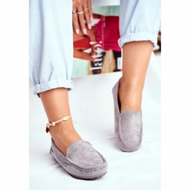 Evento Mocassins Femme En Daim Gris 1