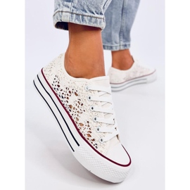 Ferrie écru Baskets à lacets blanches 3